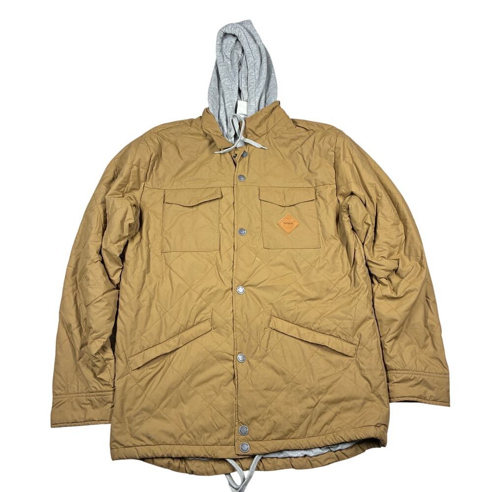 ThirtyTwo Jacket Mens 40 Large Brown Myder Hooded Snowboarding Quilted Ski